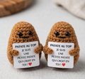 Lot de 2 Patates au Top – Figurines Positives en Crochet avec Message de Motivation